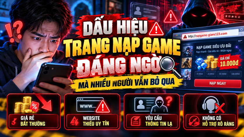 Dấu hiệu trang nạp game đáng ngờ mà nhiều người vẫn bỏ qua